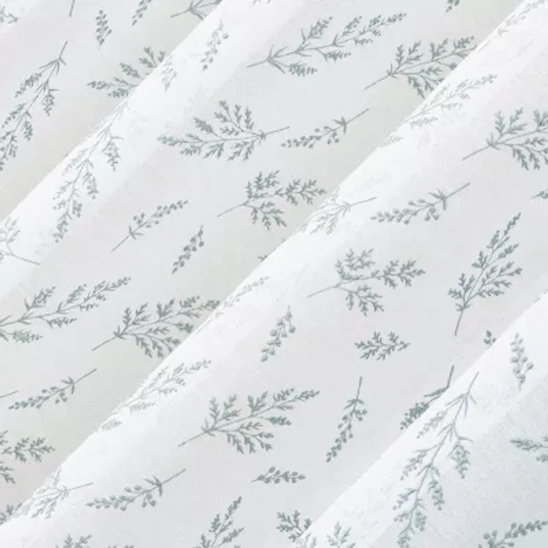 No 918 Briarwood Delicate Leaf Textured Rod Pocket Sheer Single Curtain Panel