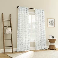 No 918 Briarwood Delicate Leaf Textured Rod Pocket Sheer Single Curtain Panel