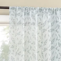 No 918 Briarwood Delicate Leaf Textured Rod Pocket Sheer Single Curtain Panel