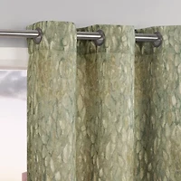 No 918 Harlowe Abstract Geometric Grommet Top Semi-Sheer Single Curtain Panel