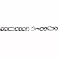 Mens Stainless Steel 8 1/2 Inch Figaro Chain Bracelet