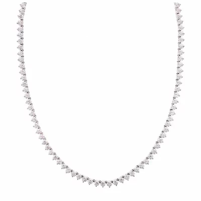 DiamonArt® Sterling Silver 17 3/8 CT. T.W. Cubic Zirconia Tennis Necklace