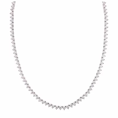 DiamonArt® Sterling Silver 17 3/8 CT. T.W. Cubic Zirconia Tennis Necklace