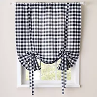 Sweet Home Collection Buffalo Check Plaid Gingham Light-Filtering Rod Pocket Single Tie-Up Shade
