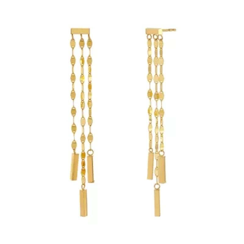 Womens 14K Gold Drop Earrings