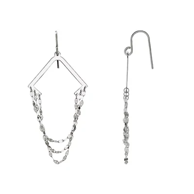 Made in Italy Womens Sterling Silver Drop Earrings