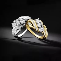 Love Lives Forever 1/2 CT.T.W. Round White Natural Diamond 10K Gold 3-Stone Ring