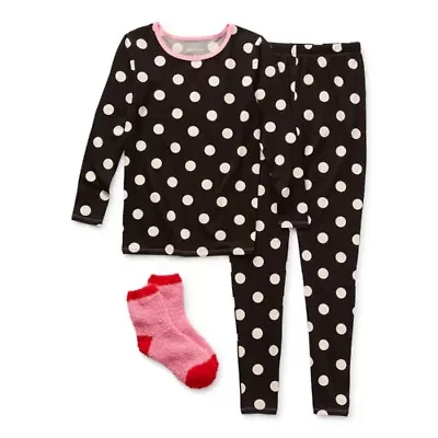 Arizona Little & Big Kid Girls Round Neck Long Sleeve 2-pc. Pajama Sets
