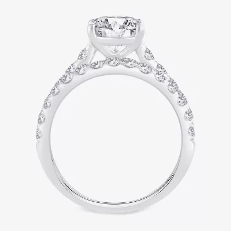 (H-I / SI1-SI2) Signature By Modern Bride Womens 3 CT. T.W. Lab Grown White Diamond 14K Gold Oval Bridal Set