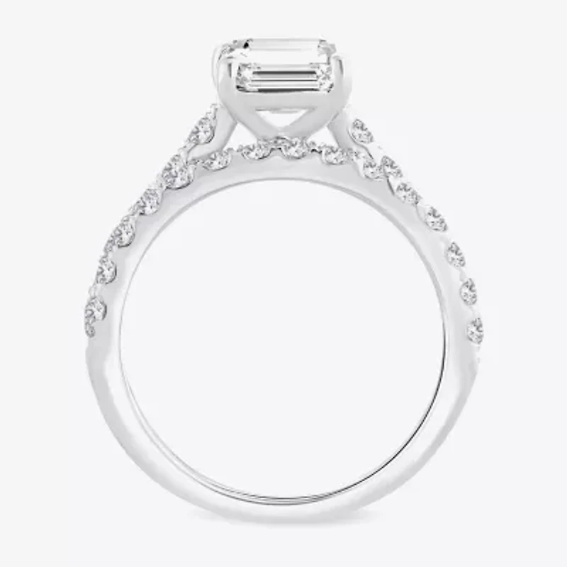 (H-I / SI1-SI2) Signature By Modern Bride Womens 3 CT. T.W. Lab Grown White Diamond 14K Gold Emerald Bridal Set