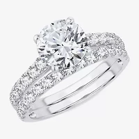 (H-I / SI1-SI2) Signature By Modern Bride Womens 3 CT. T.W. Lab Grown White Diamond 14K Gold Round Bridal Set