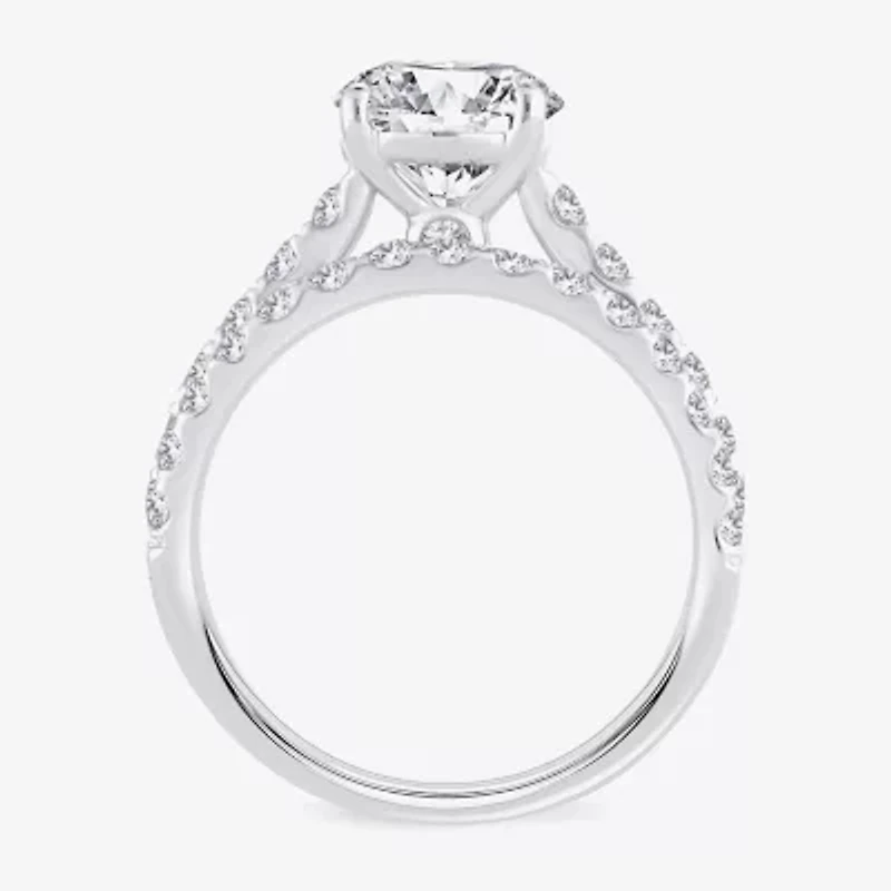 (H-I / SI1-SI2) Signature By Modern Bride Womens 3 CT. T.W. Lab Grown White Diamond 14K Gold Round Bridal Set