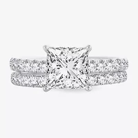 (H-I / SI1-SI2) Signature By Modern Bride Princess Cut Womens 3 CT. T.W. Lab Grown White Diamond 14K Gold Bridal Set