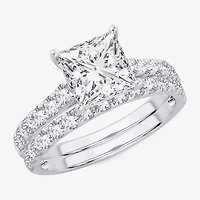 (H-I / SI1-SI2) Signature By Modern Bride Princess Cut Womens 3 CT. T.W. Lab Grown White Diamond 14K Gold Bridal Set