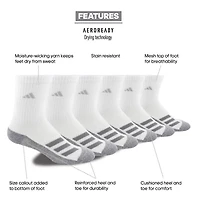 adidas Big Kid Boys 6 Pair Crew Socks