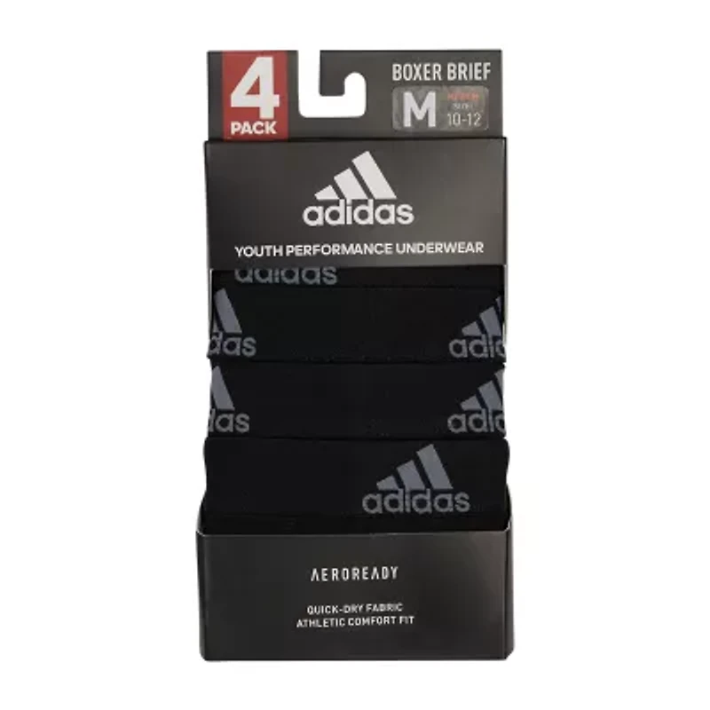 adidas Big Kid Boys 4 Pack Boxer Briefs