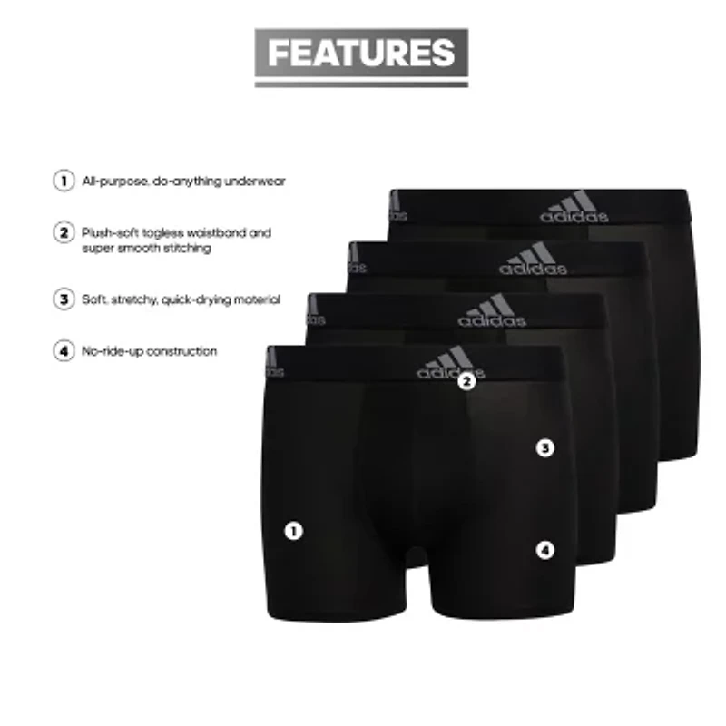 adidas Big Kid Boys 4 Pack Boxer Briefs