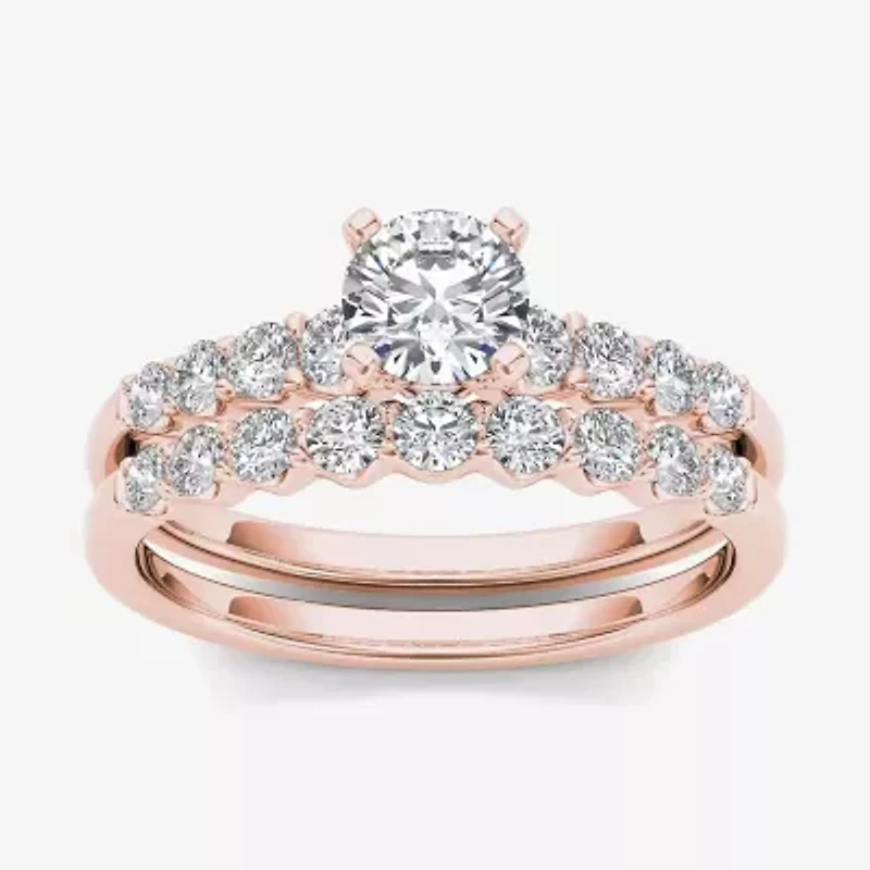 CT.T.W. Natural Diamond 14K Rose Gold Bridal Ring Set