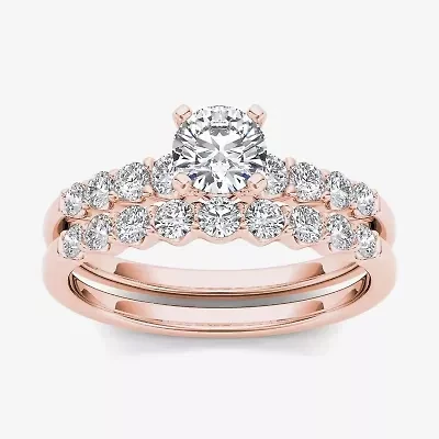 CT.T.W. Natural Diamond 14K Rose Gold Bridal Ring Set