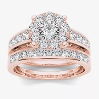 1 1/2 CT.T.W. Natural Diamond 10K Rose Gold Bridal Set