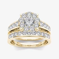 1 1/2 CT.T.W. Natural Diamond 10K Yellow Gold Bridal Set