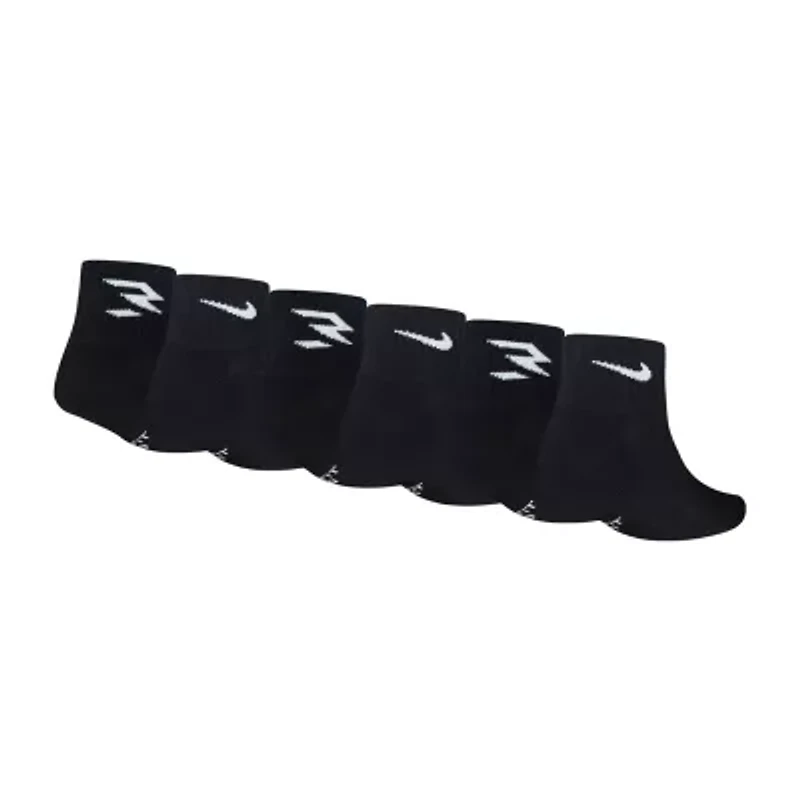Nike 3BRAND by Russell Wilson Big Kid Boys Multi-Pack 6 Pair Quarter Ankle Socks