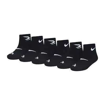 Nike 3BRAND by Russell Wilson Big Kid Boys Multi-Pack 6 Pair Quarter Ankle Socks