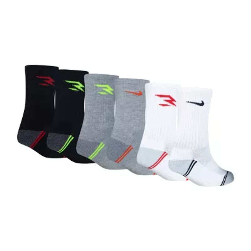 Nike 3BRAND by Russell Wilson Big Kid Boys 6 Pair Crew Socks