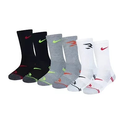 Nike 3BRAND by Russell Wilson Big Kid Boys 6 Pair Crew Socks