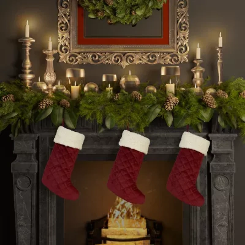Queen Street Cozy Sherpa Quilted Christmas Stocking