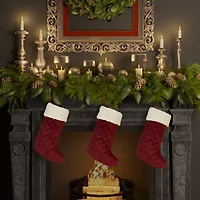 Queen Street Cozy Sherpa Quilted Christmas Stocking