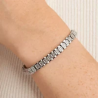 Sparkle Allure Womens Natural Diamond Accent Pure Silver Over Bronze 7.25 Inch Tennis Bracelet