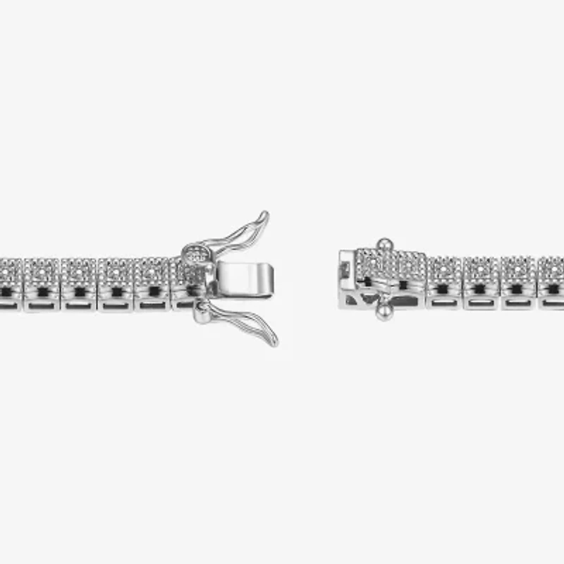 Sparkle Allure Womens Natural Diamond Accent Pure Silver Over Bronze 7.25 Inch Tennis Bracelet