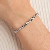 Sparkle Allure Womens Natural Diamond Accent Pure Silver Over Bronze 7.25 Inch Tennis Bracelet