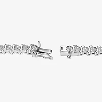 Sparkle Allure Womens Natural Diamond Accent Pure Silver Over Bronze 7.25 Inch Tennis Bracelet