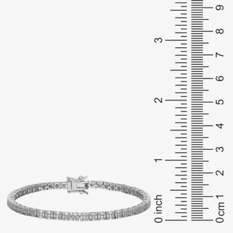 Sparkle Allure Womens Natural Diamond Accent Pure Silver Over Bronze 7.25 Inch Tennis Bracelet