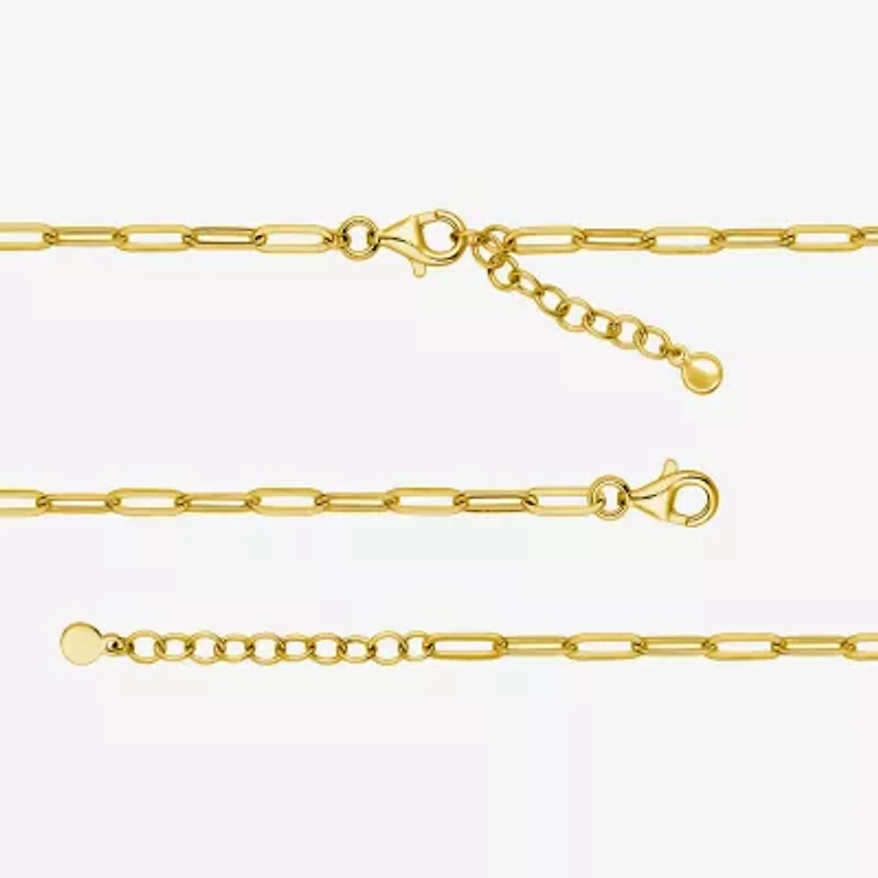 Paris 1901 By Charles Garnier Womens 18K Gold Over Silver Solid Heart 6 3/4 Inch Link Bracelet