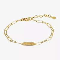 Paris 1901 By Charles Garnier Womens 18K Gold Over Silver Solid 6 3/4 Inch Link Bracelet