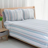 Avanti Pajama Stripe Cotton Flannel Deep Pocket Sheet Set