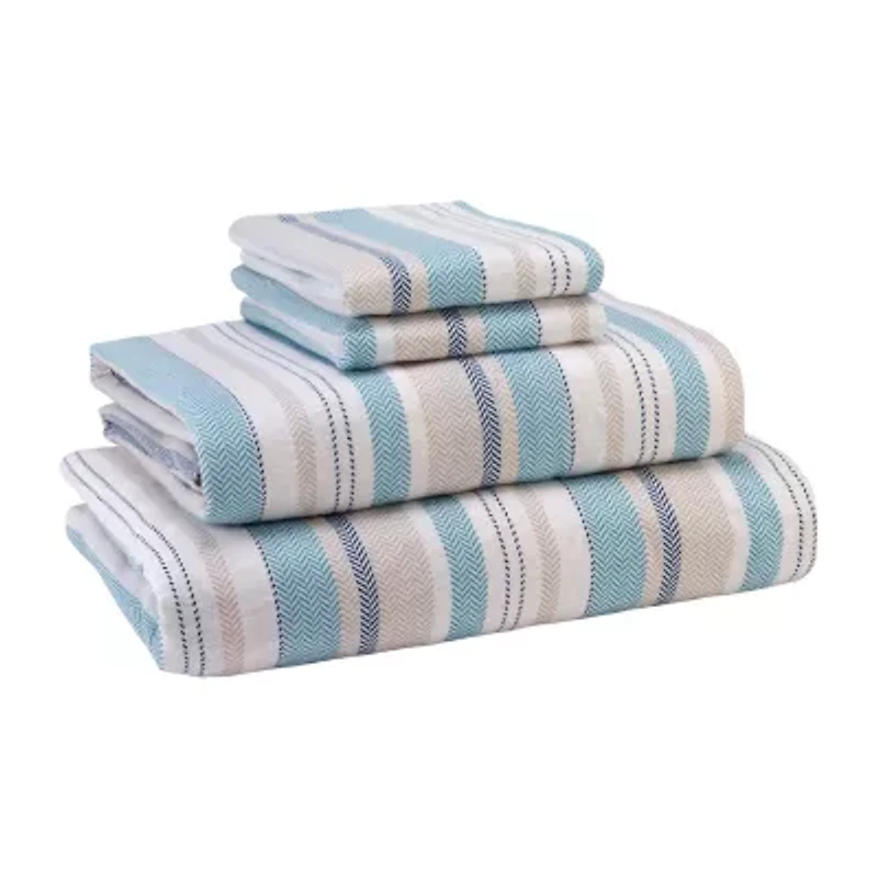 Avanti Pajama Stripe Cotton Flannel Deep Pocket Sheet Set