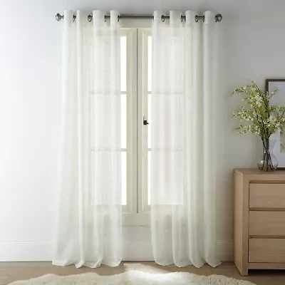 Stratford Park Brie Grommet Top Sheer Set of 2 Curtain Panel