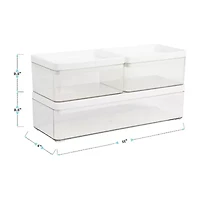 Martha Stewart 3 Pack Clear Bins With White PET Lids