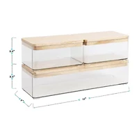Martha Stewart 3 Pack Clear Bins With White MDF Lids