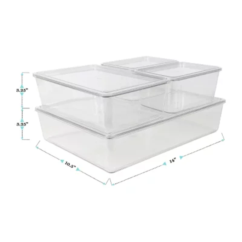 Martha Stewart 4 Pack Clear Storage Boxes And Lids