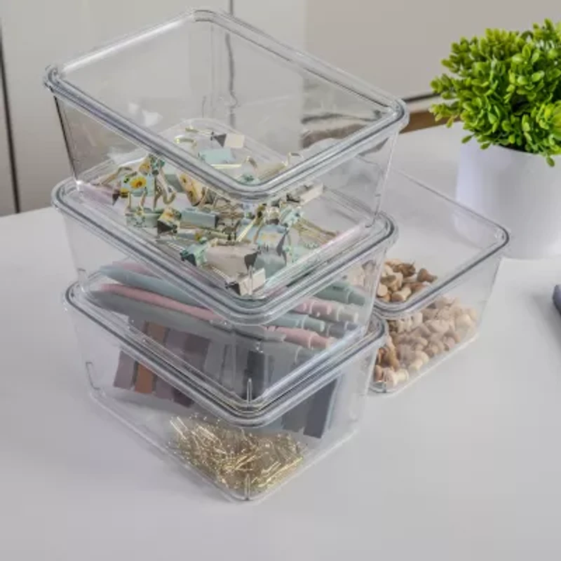 Martha Stewart 4 Pack 6.75X5 Clear Boxes And Lids