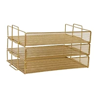 Martha Stewart Gold 3 Tier Desk Letter Tray