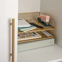Martha Stewart Gold 3 Tier Desk Letter Tray