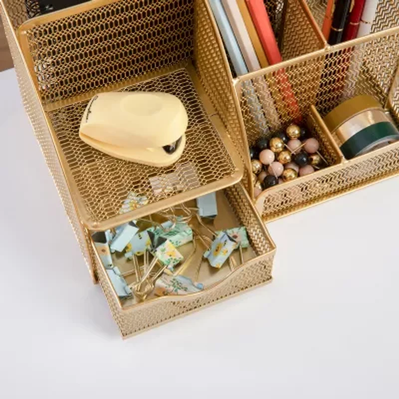 Martha Stewart Gold Small Desktop Organizer