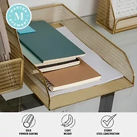 Martha Stewart 2 Pack Gold Mesh Letter Trays