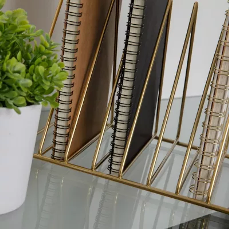 Martha Stewart Gold Mesh 9 Slot File Holder